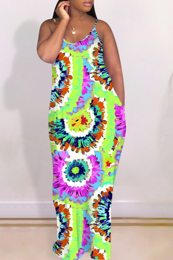 

lovely Bohemian Tie-dye Multicolor Maxi Dress, Multi