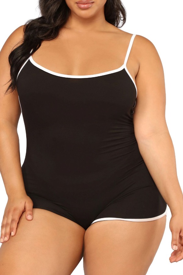 

lovely Leisure Patchwork Black One-piece Romper