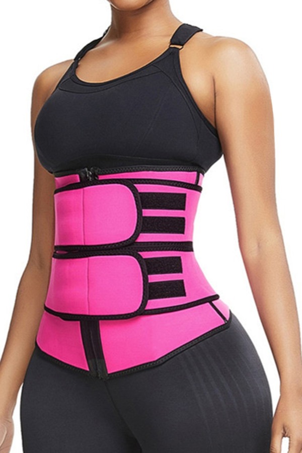 

lovely Sportswear Zipper Design Rose Red Bustiers