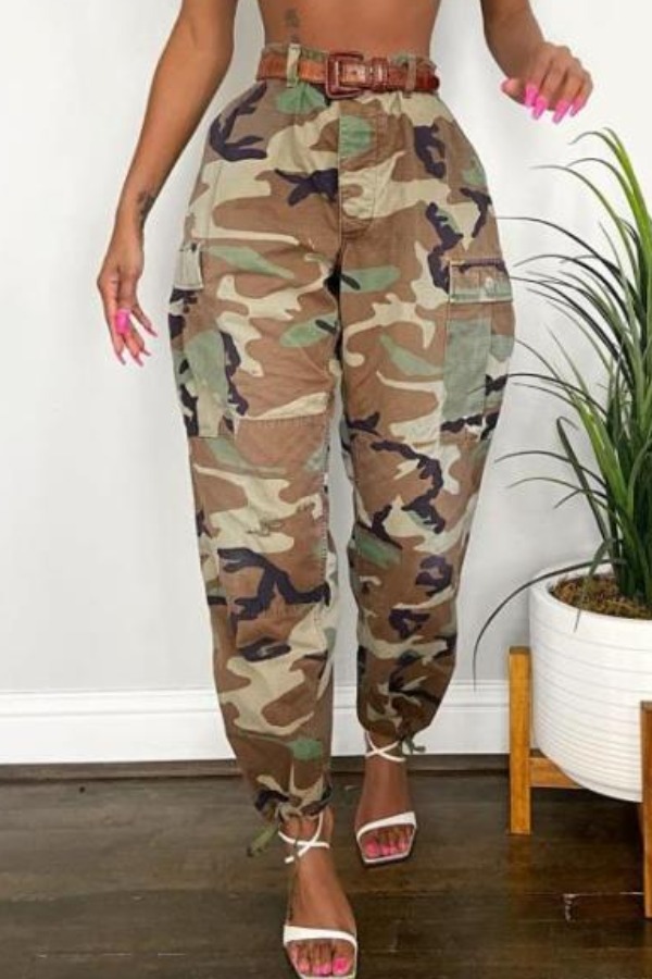 

lovely Leisure Camo Print Plus Size Pants