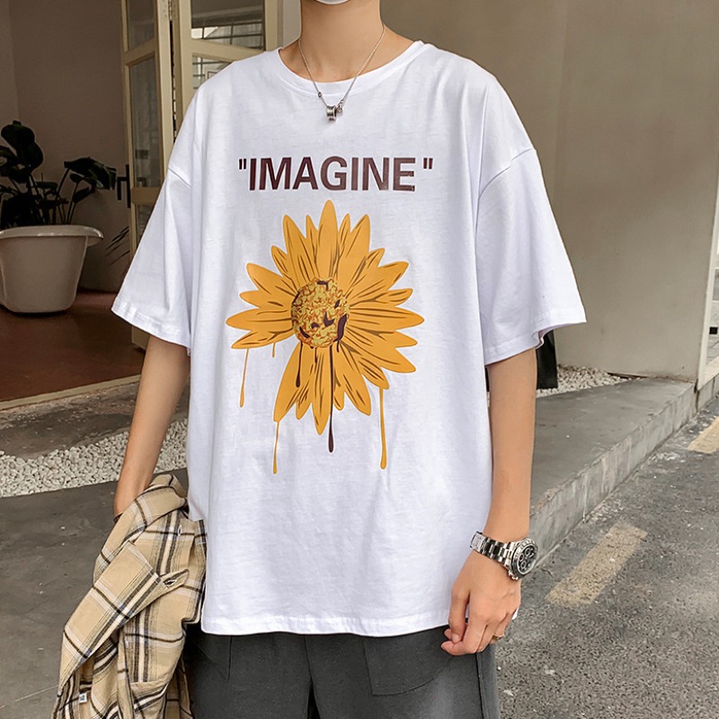 

lovely Casual O Neck Print White T-shirt