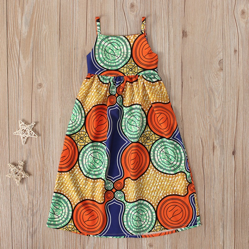 

lovely Bohemian Print Multicolor Girl Knee Length Dress, Multi