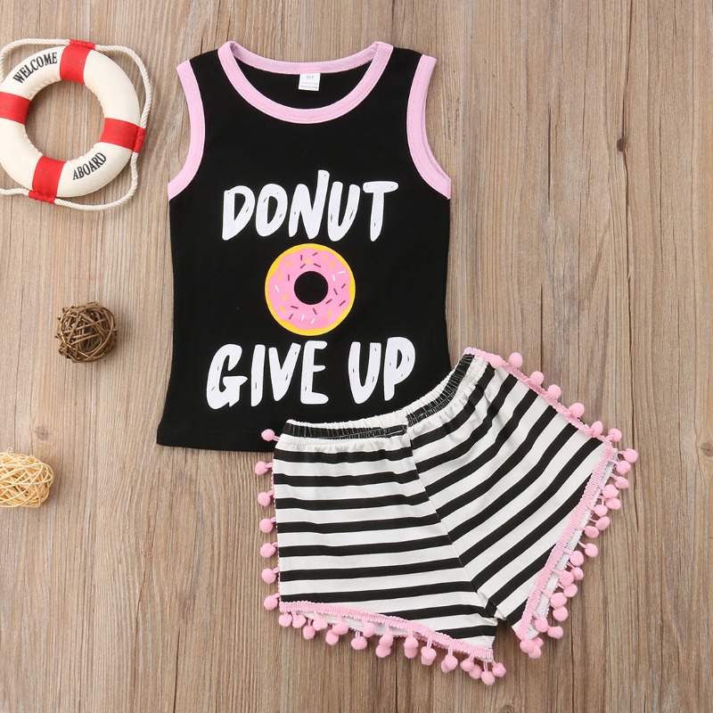 

lovely Casual Print Black Girl Two-piece Shorts Set