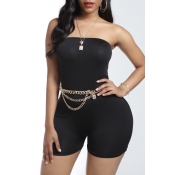 Lovely Casual Basic Black One-piece Romper
