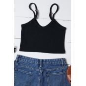Lovely Casual Skinny Black Camisole
