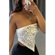 Lovely Sexy Print White Camisole