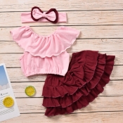 Lovely Sweet Layered Cascading Ruffle Pink Girl Tw