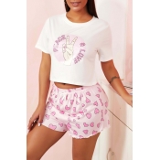 Lovely Leisure Print Pink Sleepwear