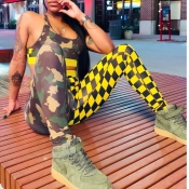 LW Trendy Camo Print Patchwork Two-piece Pants Set