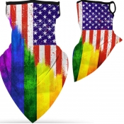 lovely Sportswear Print Multicolor Face Scarf