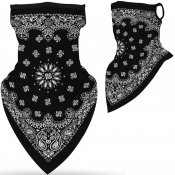 lovely Sportswear Print Black Face Scarf