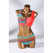 Lovely Print Multicolor Two-piece Swimsuit