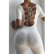lovely Sexy Bandage Design White One-piece Romper