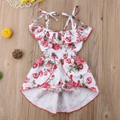 lovely Leisure Floral Print White Girl One-piece R