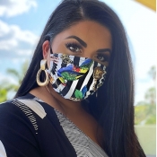 Lovely Casual Striped Print Black Face Mask