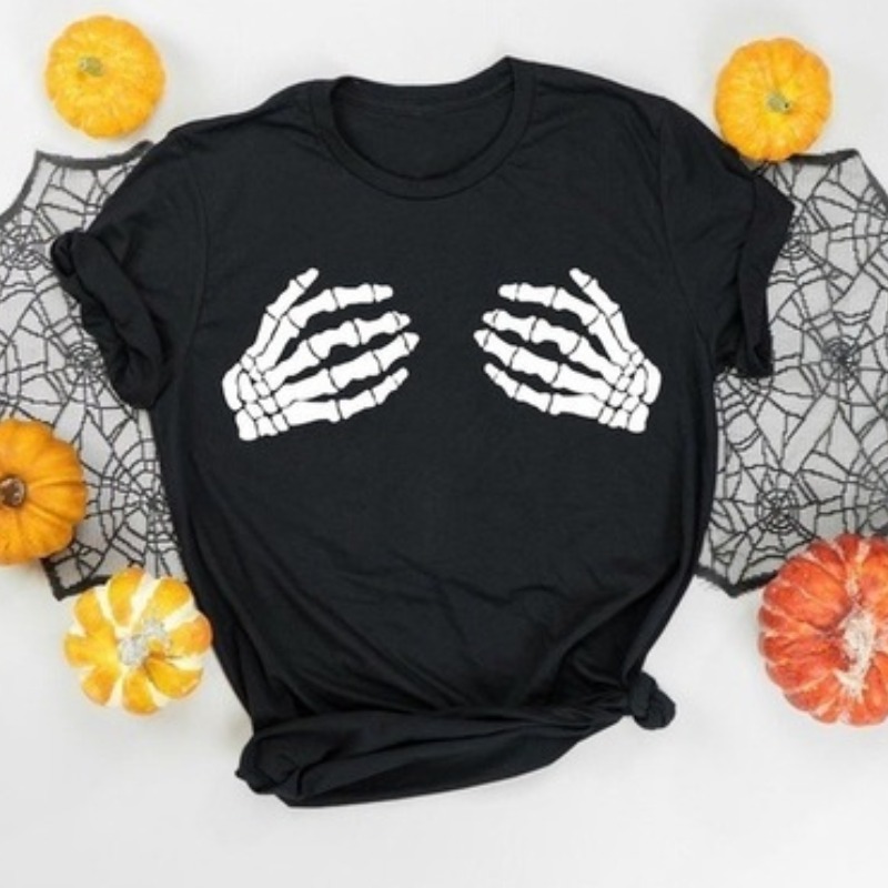 

lovely Casual O Neck Print Black Plus Size T-shirt