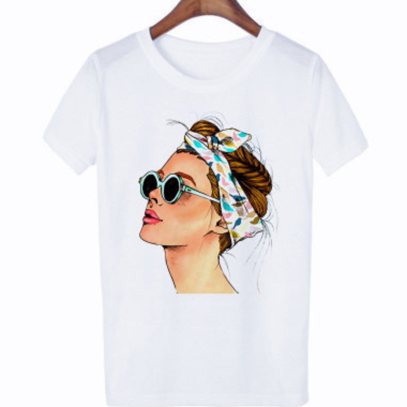 

lovely Casual O Neck Print Blue T-shirt