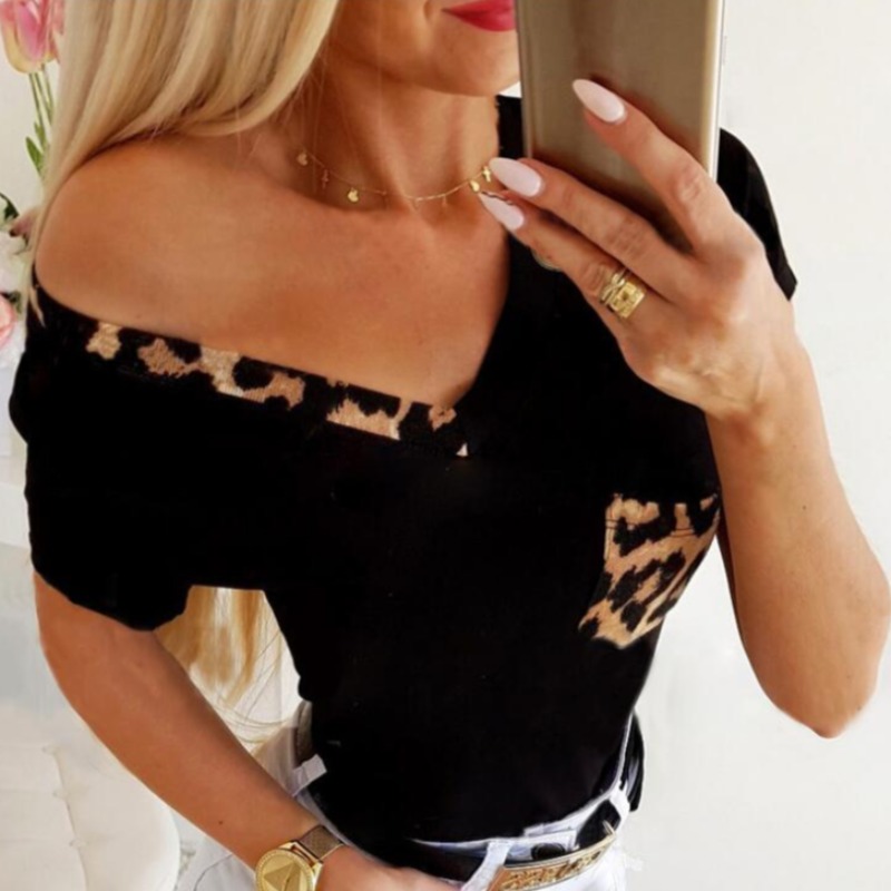

lovely Casual Patchwork Black Blouse