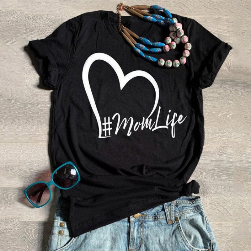 

lovely Leisure O Neck Print Black T-shirt