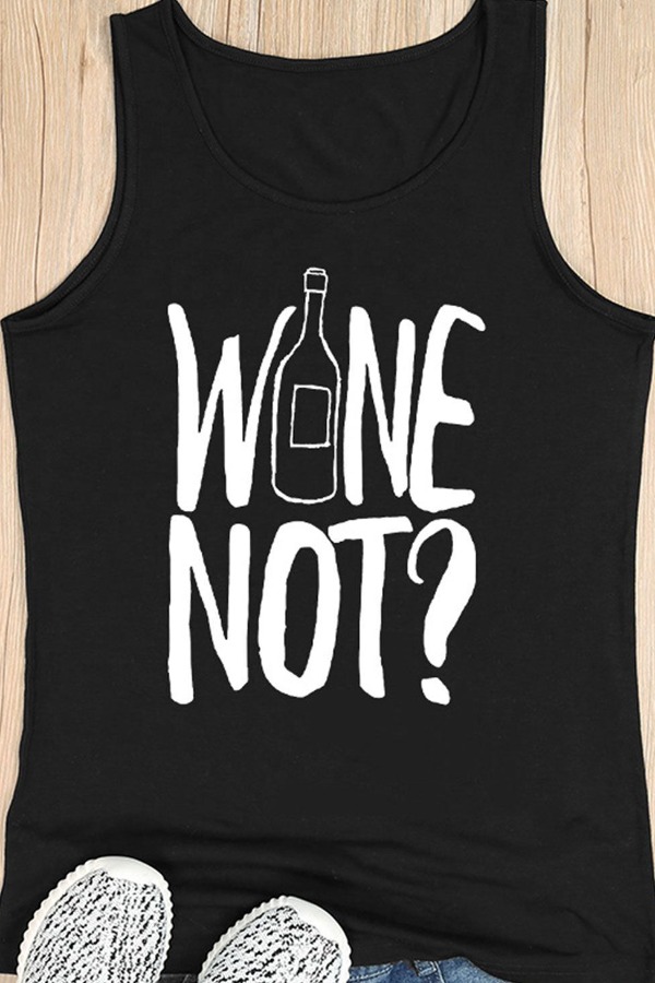 

lovely Casual Letter Print Black Camisole