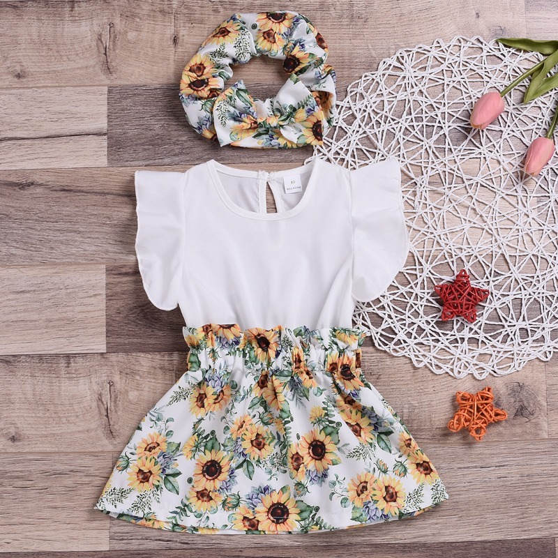 

lovely Bohemian Print Patchwork White Girl Mini Dress