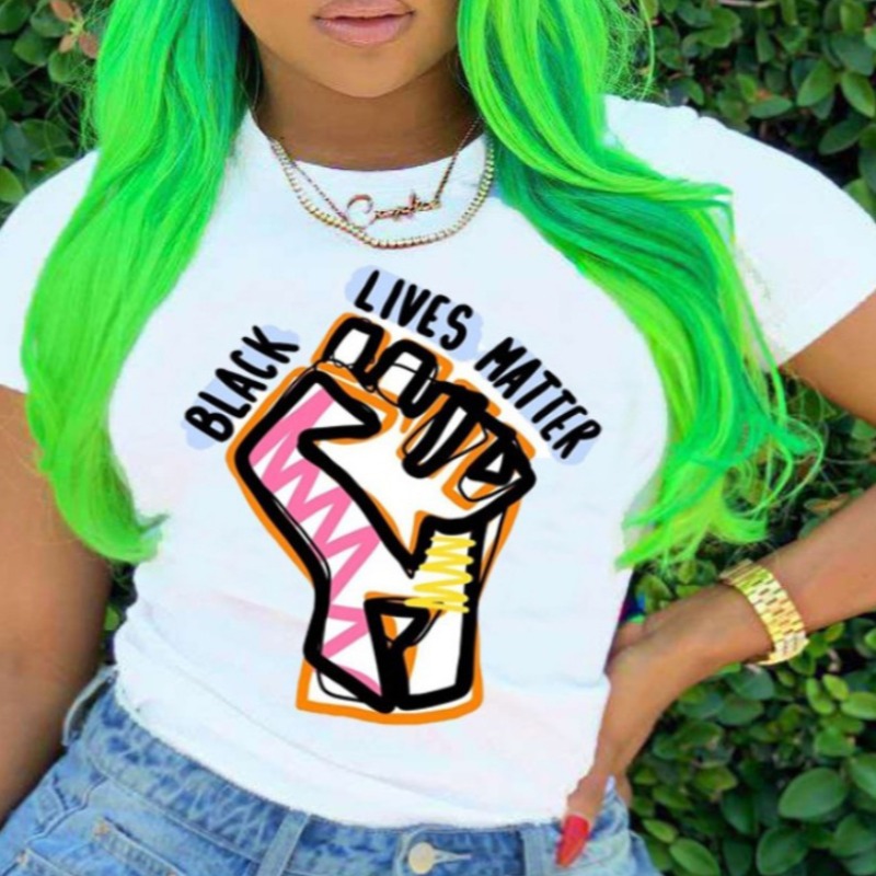 

Lovely Leisure O Neck Print White Plus Size T-shirt