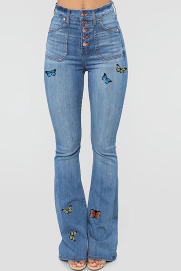 

lovely Trendy Butterfly Baby Blue Jeans