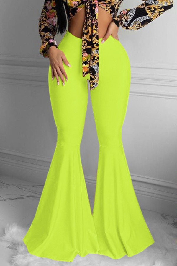 

lovely Trendy Flared Yellow Pants