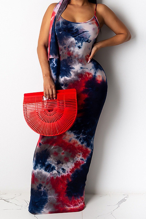

lovely Bohemian Tie-dye Red Maxi Dress