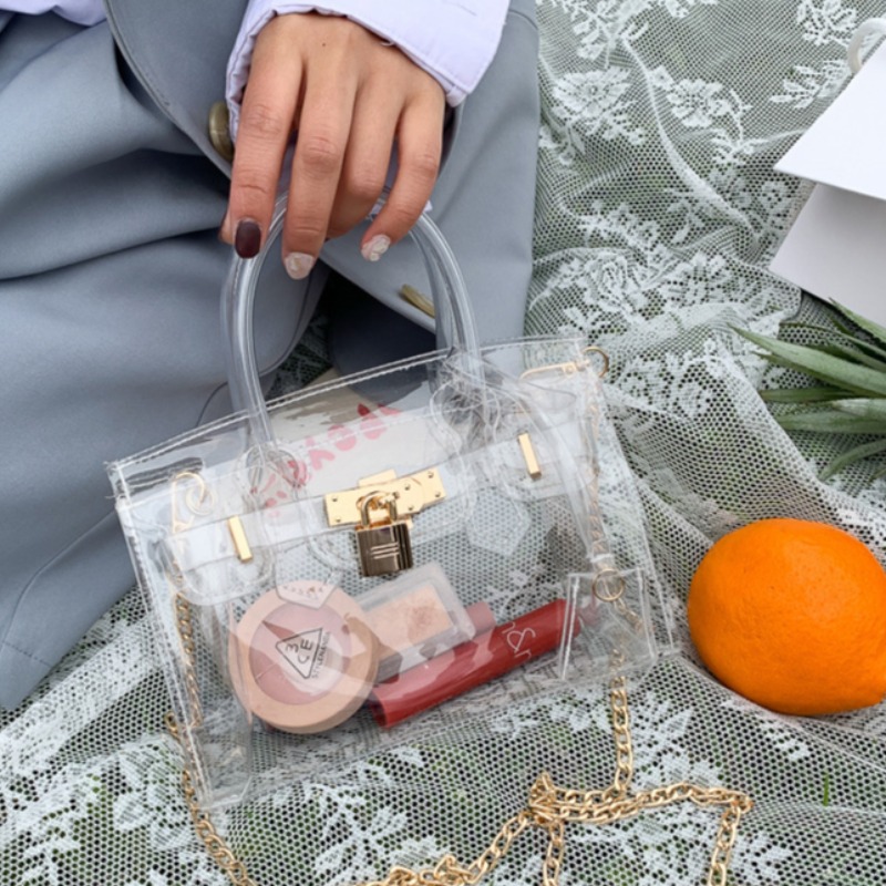 

lovely Trendy Chain Strap Clear Luctte Crossbody Bag