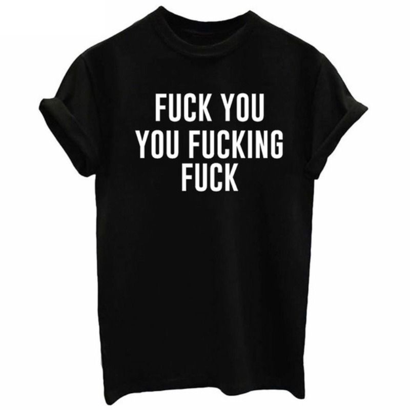 

lovely Leisure O Neck Letter Print Black T-shirt