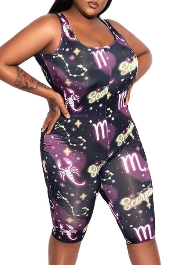 

lovely Trendy Print Black One-piece Romper