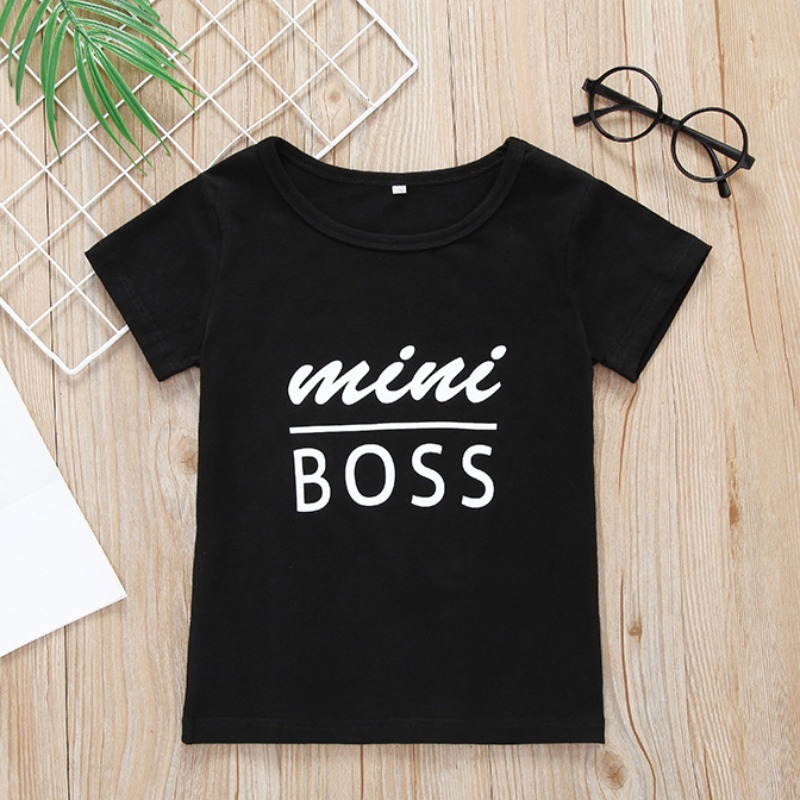 

lovely Casual Letter Print Black Boy T-shirt