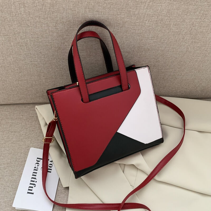 

Lovely Trendy Patchwork Red Messenger Bag