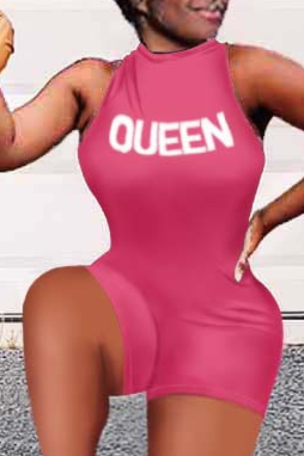 

Lovely Bohemian Letter Pink One-piece Romper
