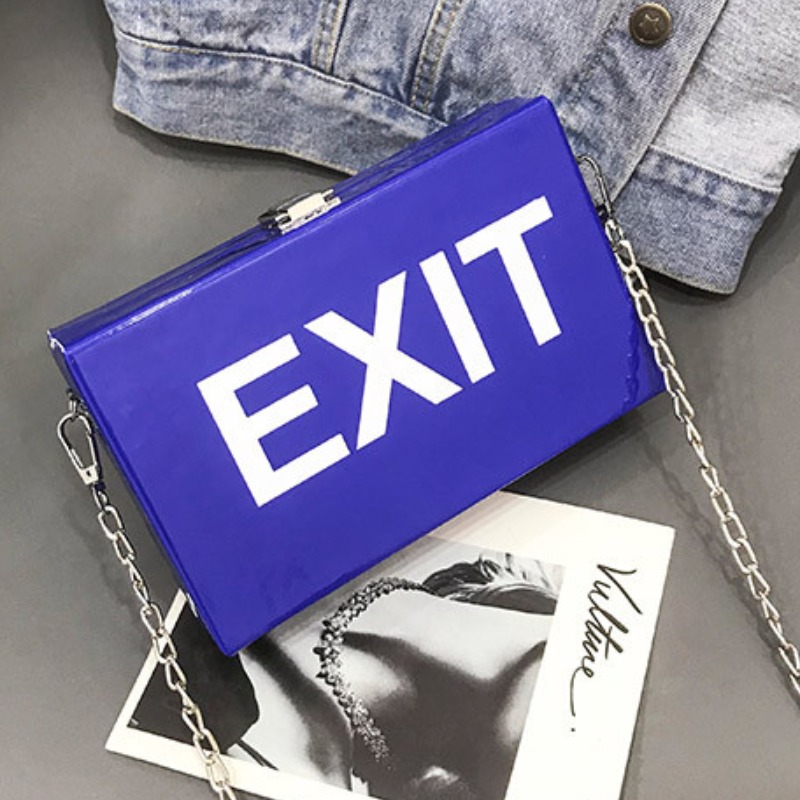 

lovely Trendy Chain Strap Blue Crossbody Bag
