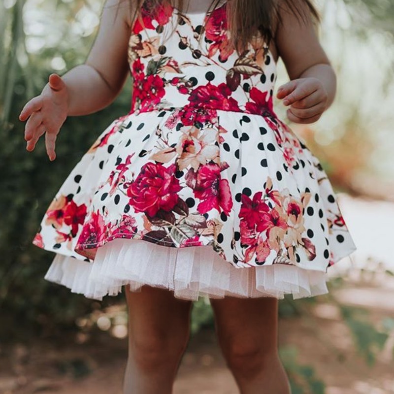 

lovely Sweet Print Red Mini Girl Dress