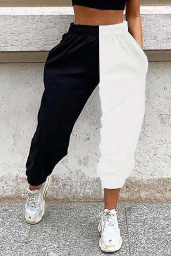 

lovely Casual Patchwork White Pants