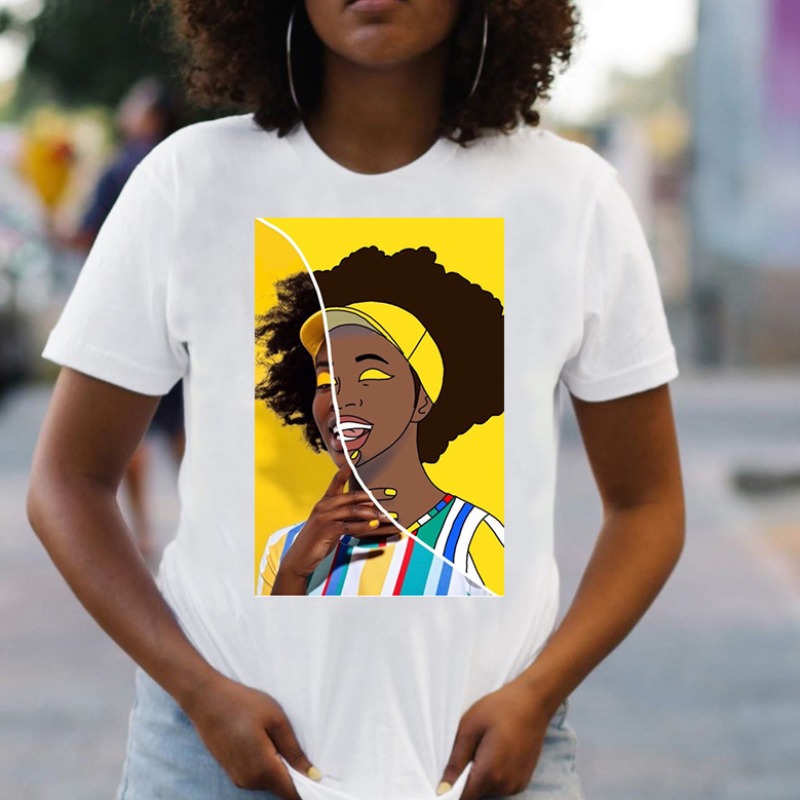 

lovely Leisure O Neck Print White T-shirt