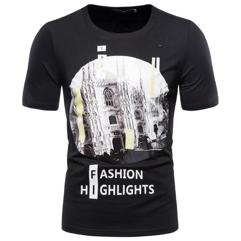 

Lovely Casual O Neck Print Black T-shirt