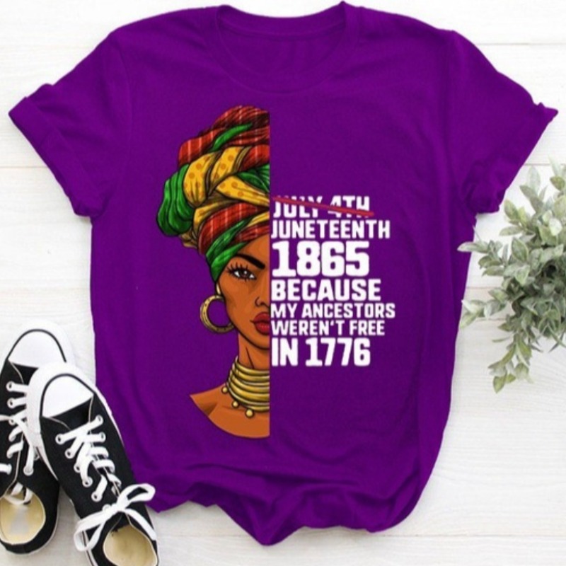 

Lovely Street O Neck Letter Print Purple Plus Size T-shirt