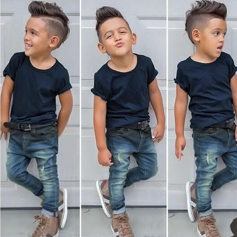 

lovely Casual O Neck Basic Blue Boy Two-piece Pants Set