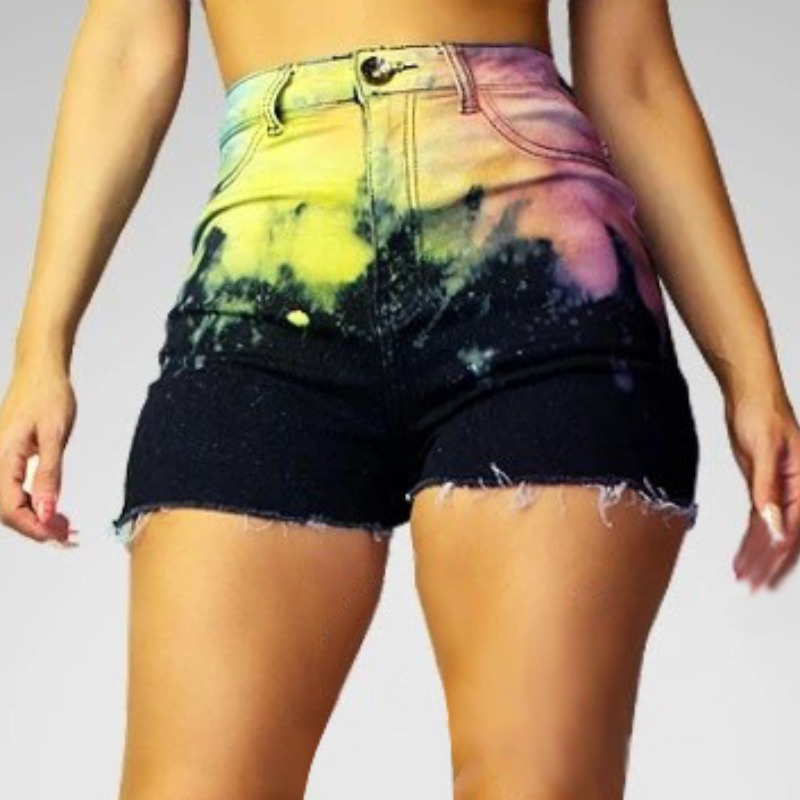 

lovely Street Tie-dye Deep Blue Denim Shorts