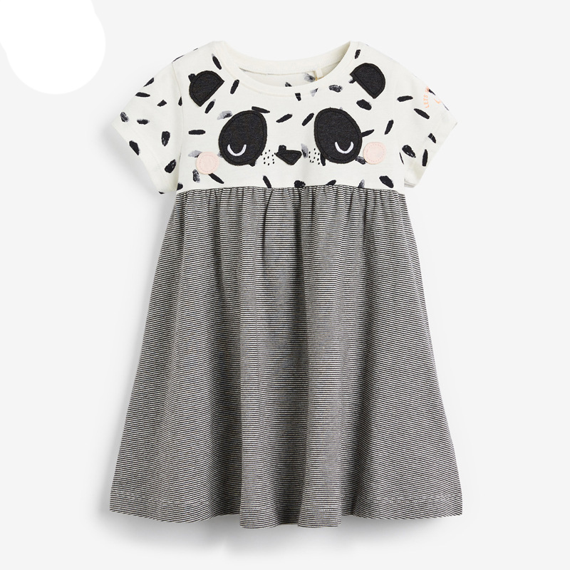 

lovely Casual Print Patchwork Black Girl Knee Length Dress