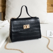 lovely Sweet Zipper Design Black Messenger Bag