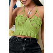 lovely Sexy Hollow-out Green Camisole