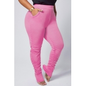 lovely Casual Basic Skinny Pink Plus Size Pants