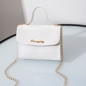 lovely Trendy Chain Strap White Crossbody Bag