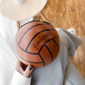 lovely Stylish Basketball Brown Crossbody Bag