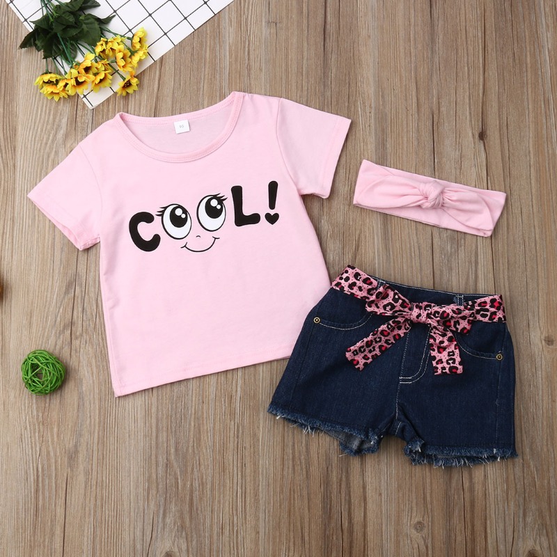 

lovely Casual O Neck Print Pink Girl Two-piece Shorts Set